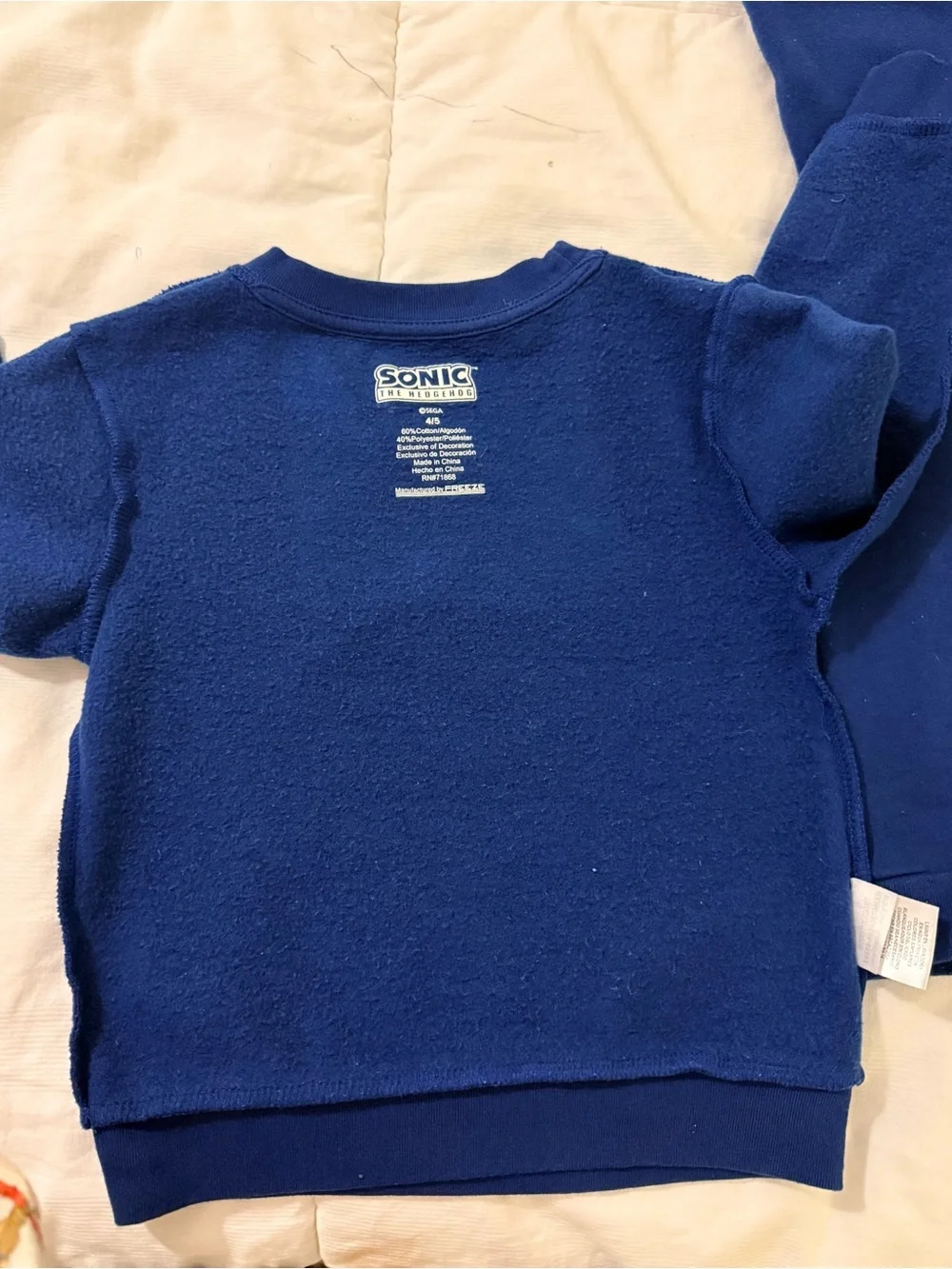 Kids Sonic the Hedgehog sweatsuit jogger size 4/5. navy